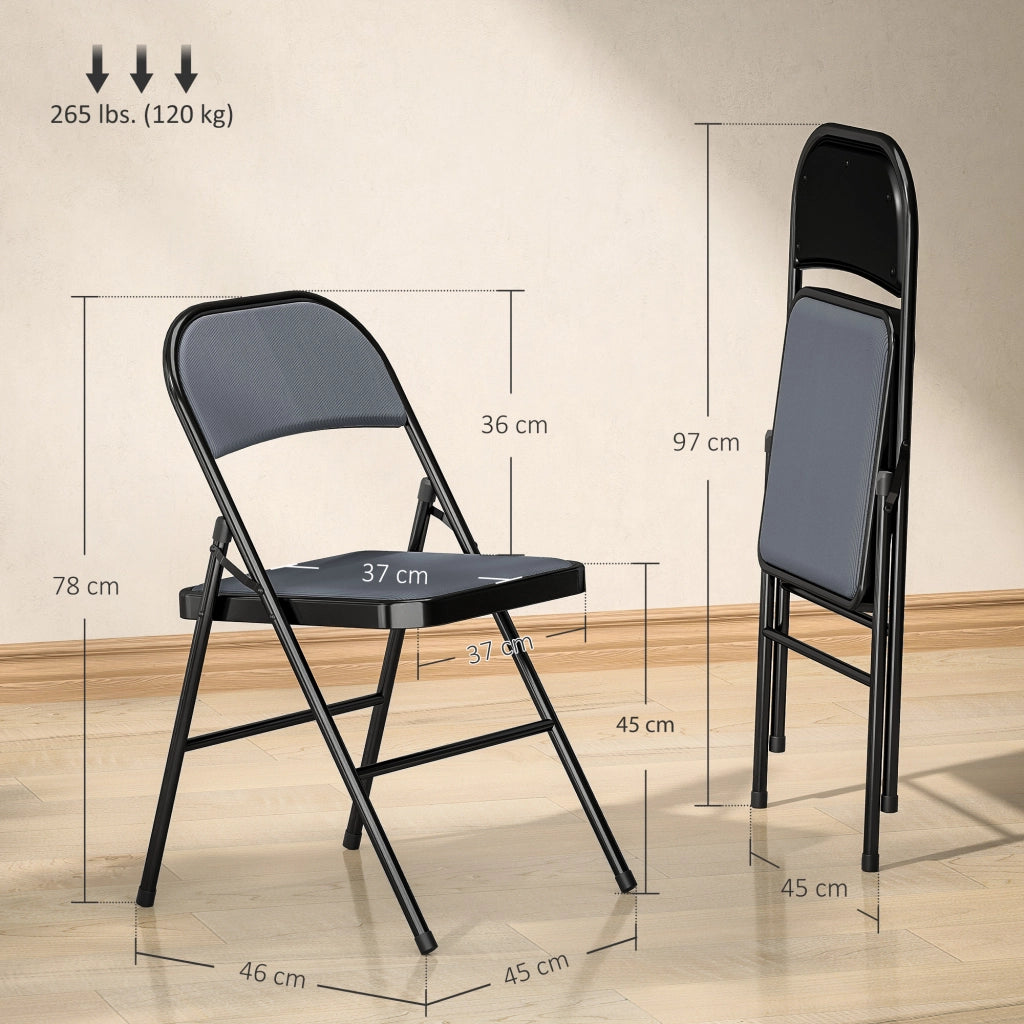 Sedia da pranzo pieghevole ¨C zephmum ¨C 45x46x78 cm grigio metallo