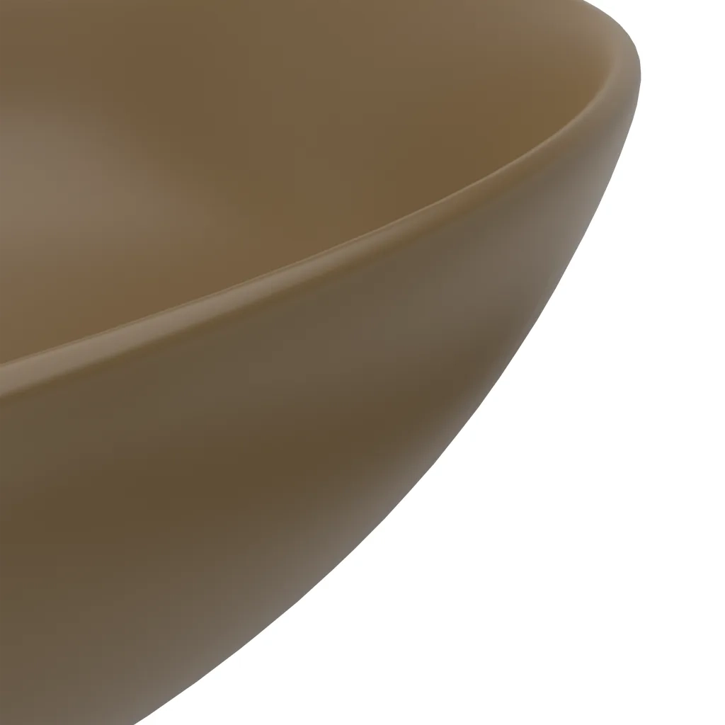 Lavandino da Bagno in Ceramica Crema Opaco Rotondo cod mxl 50231