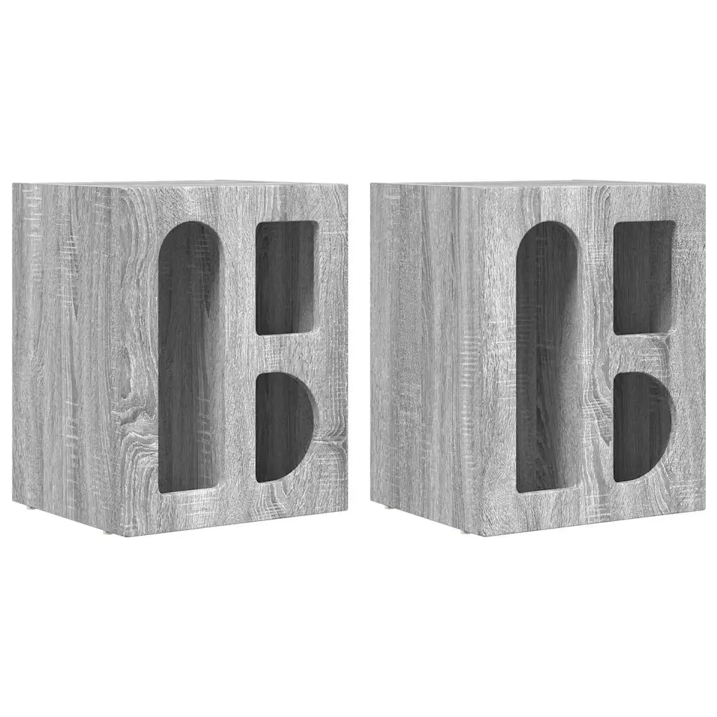Comodino 2 pcs Grigio Sonoma 40 x 35 x 50 cm Legno multistrato