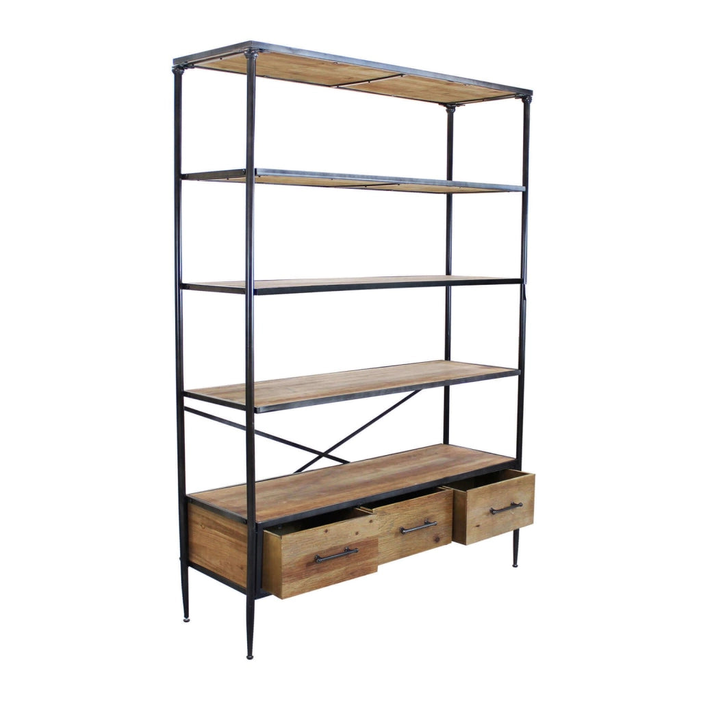 Libreria in Legno Metallo cm 128x44 5x153 5 - DENE