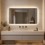 SPECCHIO BAGNO LED 60x100 cm Ovale Argento con funzione antiappannamento