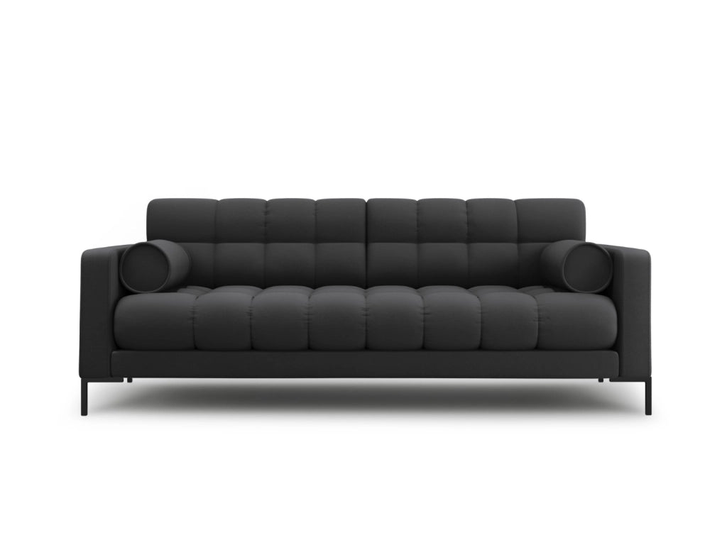 Cosmopolitan Design - Divano "Bali" 3 posti in tessuto strutturato grigio scuro 