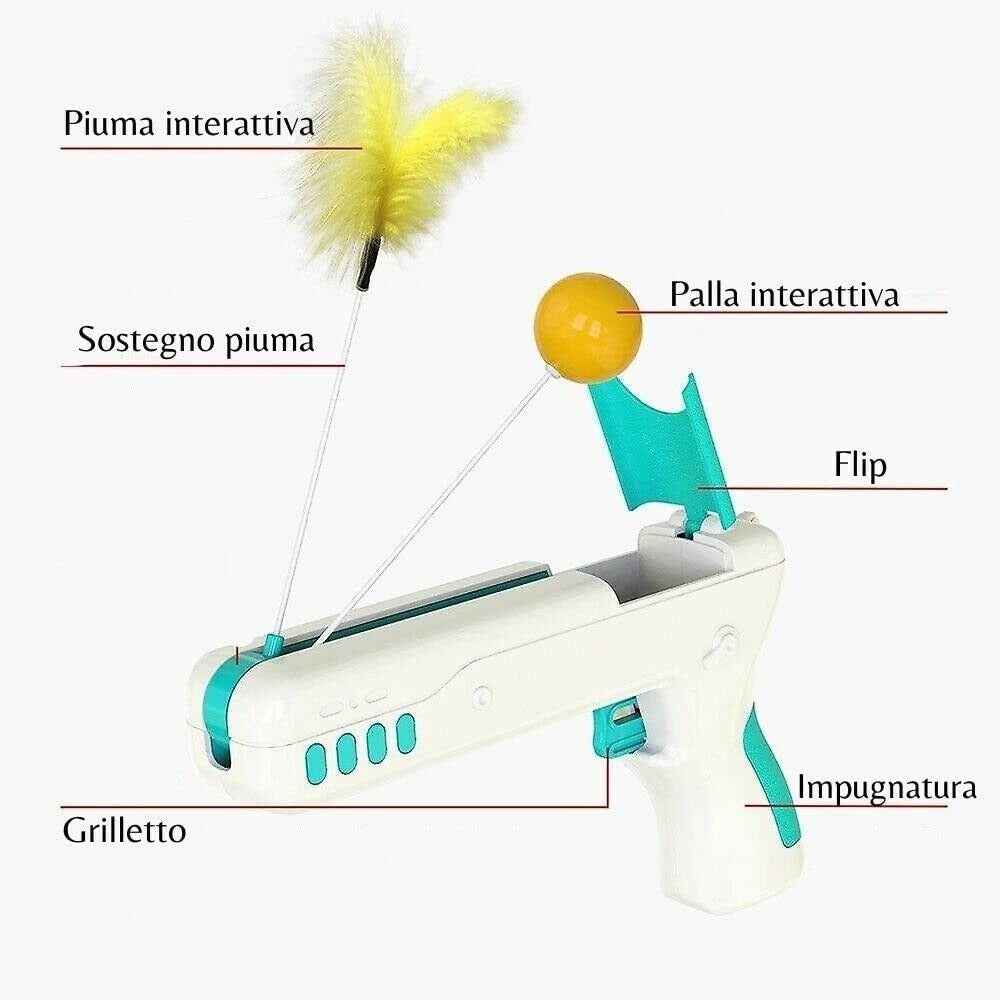 Trade Shop - Pistola Giocattolo Gioco Interattivo Per Gatto Cani Animali Multi Trust Q-t194 -