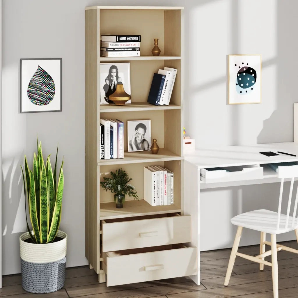 Credenza Marrone Miele 60x35x180 cm in Legno Massello di Pino cod mxl 13308