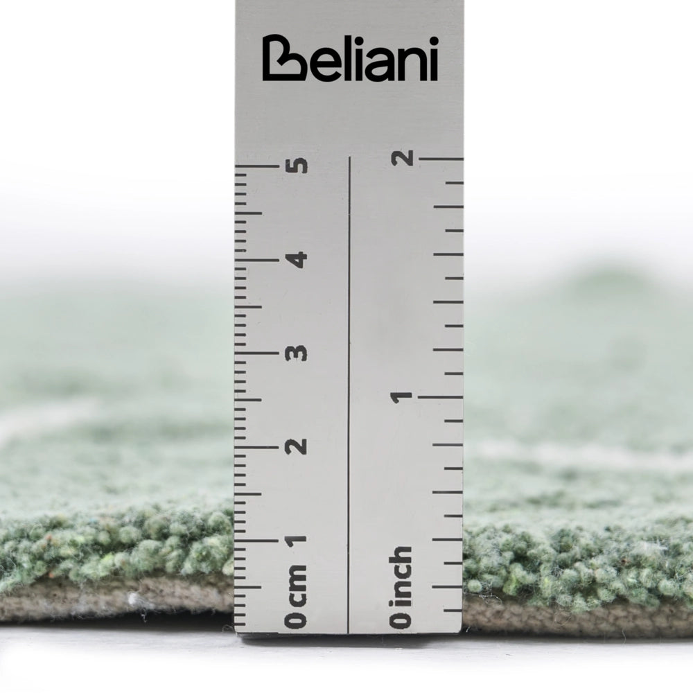 Tappeto Verde Cotone ø 120 cm Rotondo fatto a mano con alfabeto stile Boho Soggiorno Bambini Camera dei bambini