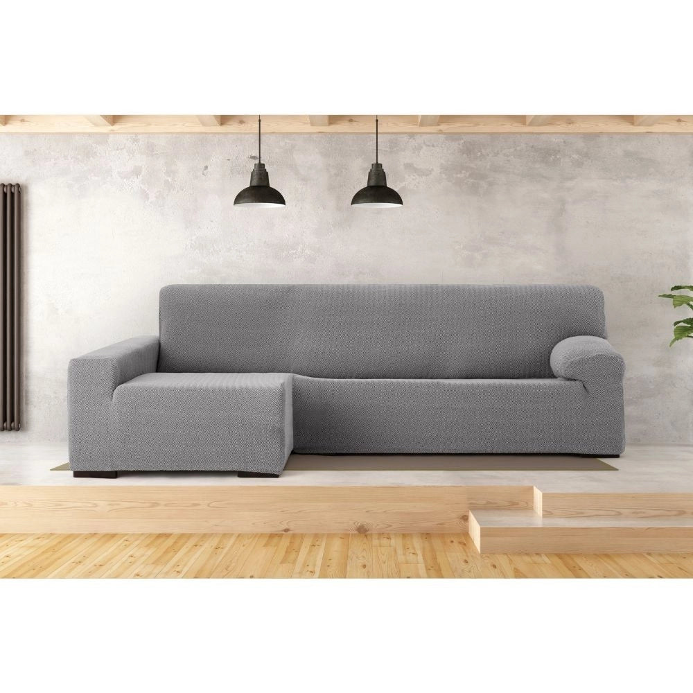 Copridivano penisola sinistra grigio Troya elastico 250-310 bracciolo lungo