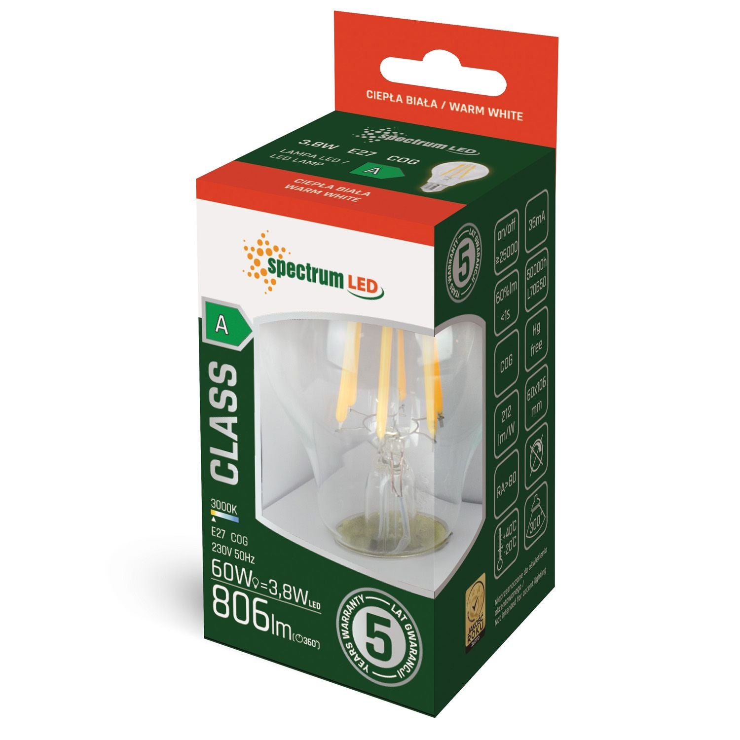 Bulbo Led Gls Cog E-27 3,8w Woj+14639