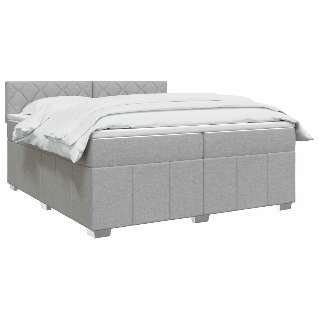 Letto box spring con materasso Grigio Chiaro 200 x 200 cm 3451297