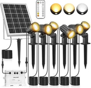 Pannelli solari per giardino con telecomando - 6 pezzi, IP66 impermeabili, illuminazione regolabile e temperatura di colore