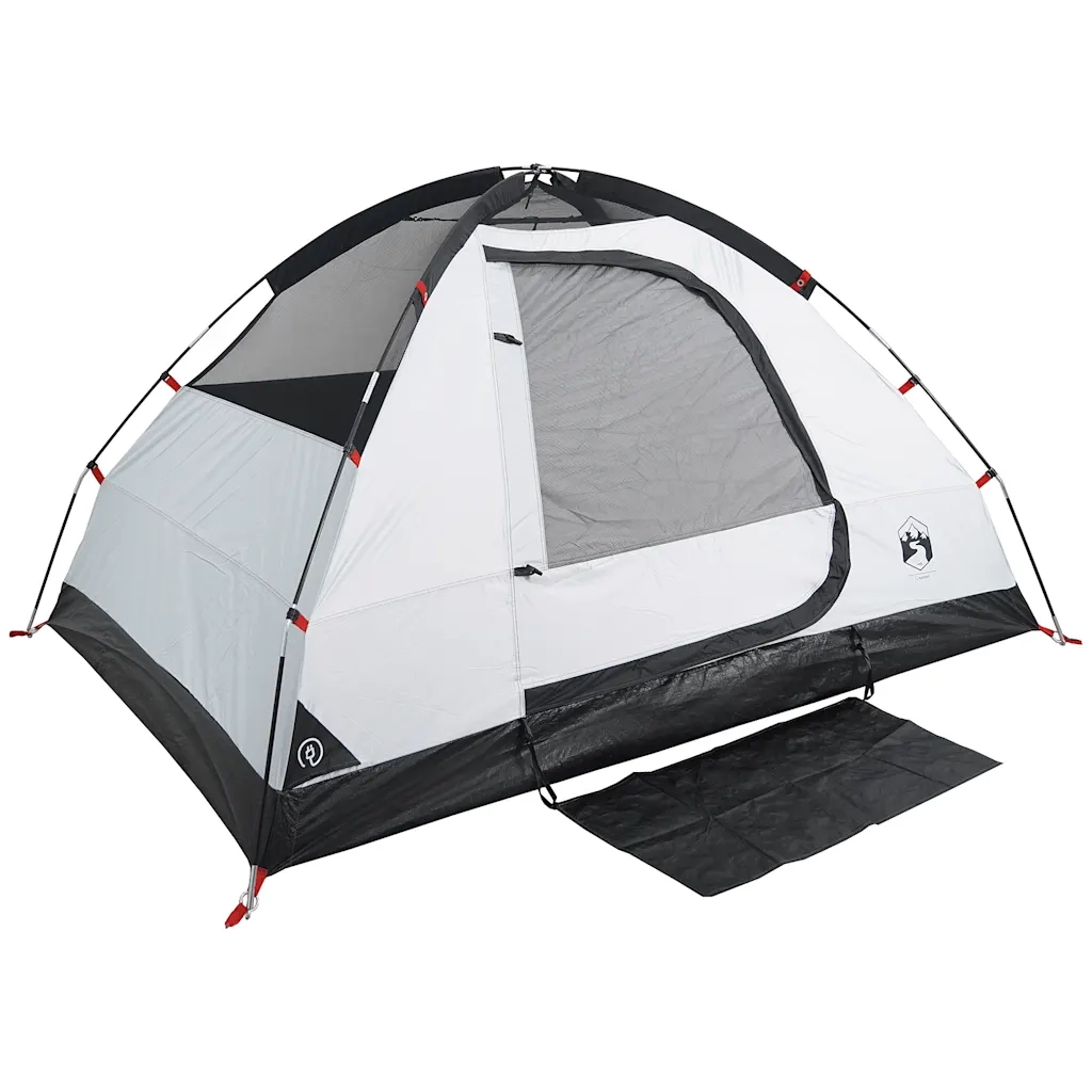 Tenda Campeggio a Cupola 2 Persone Bianca Tessuto Impermeabile 94776