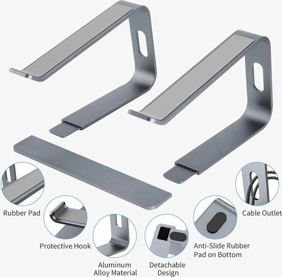 Altezza Regolabile per Laptop Ergonomica Supporto per Notebook in Alluminio per PC da 10 a 17 pollici