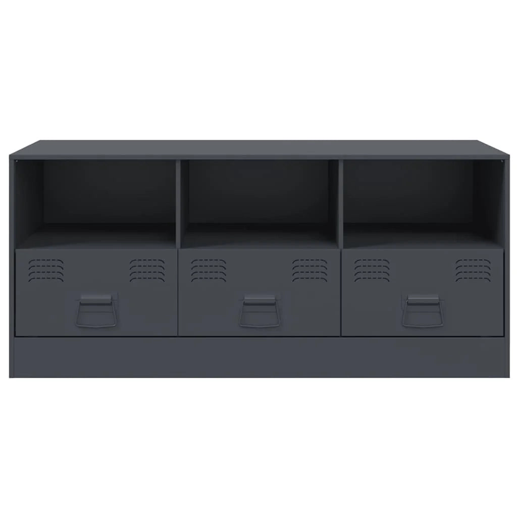 Mobile TV multimediale mensola TV credenza TV adatto per sala da pranzo soggiorno camera da letto antracite 99 x 39 x 44 cm acciaio antracite 02_0026408