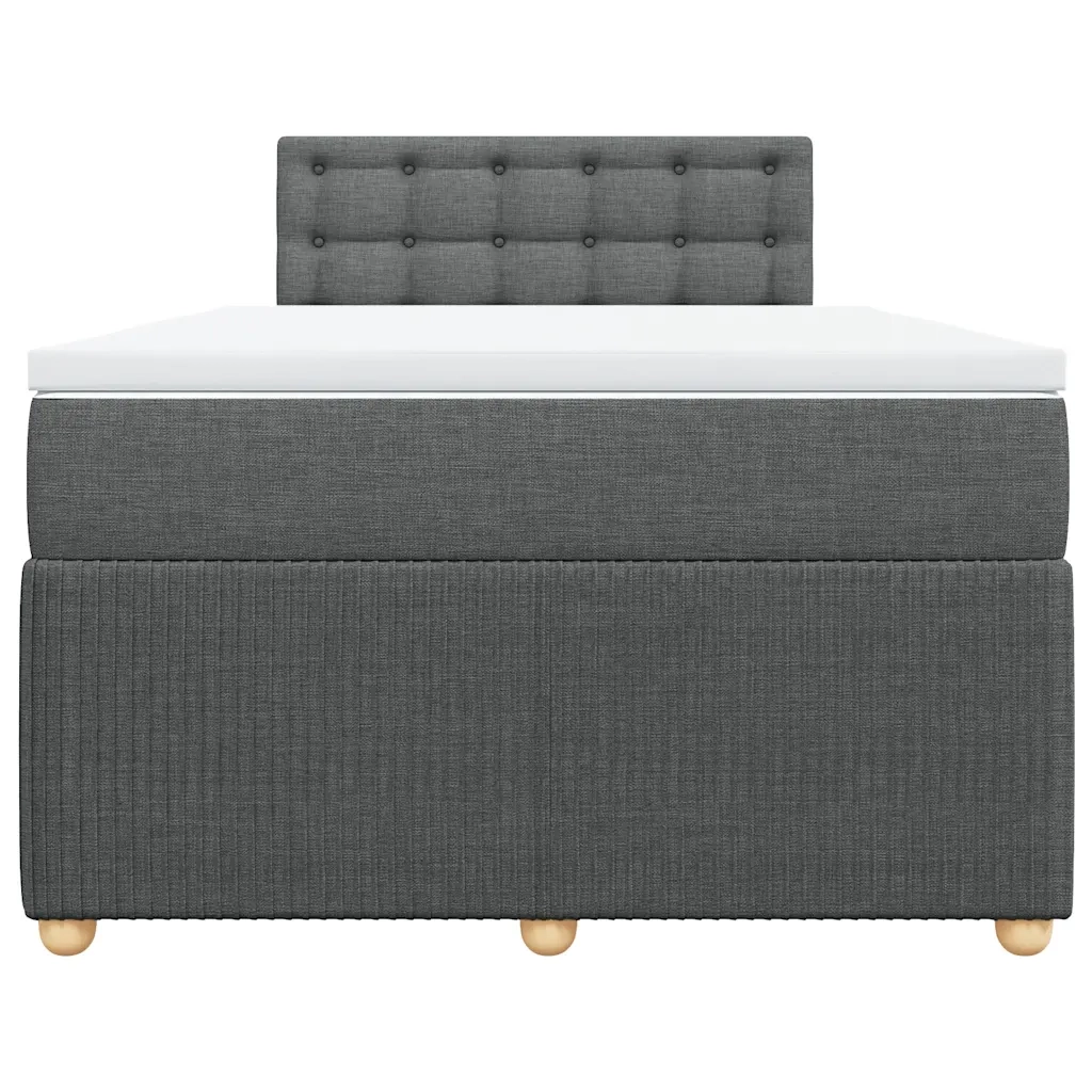 Giroletto a Molle con Materasso Grigio Scuro 120x200 cm Tessuto