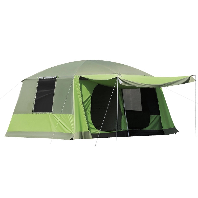 Campeggio Tenda Dome Tenda Famiglia per 4-8 persone con 2 cabine da letto; L405 x W305 x H225cm; ideale per avventure all'aperto