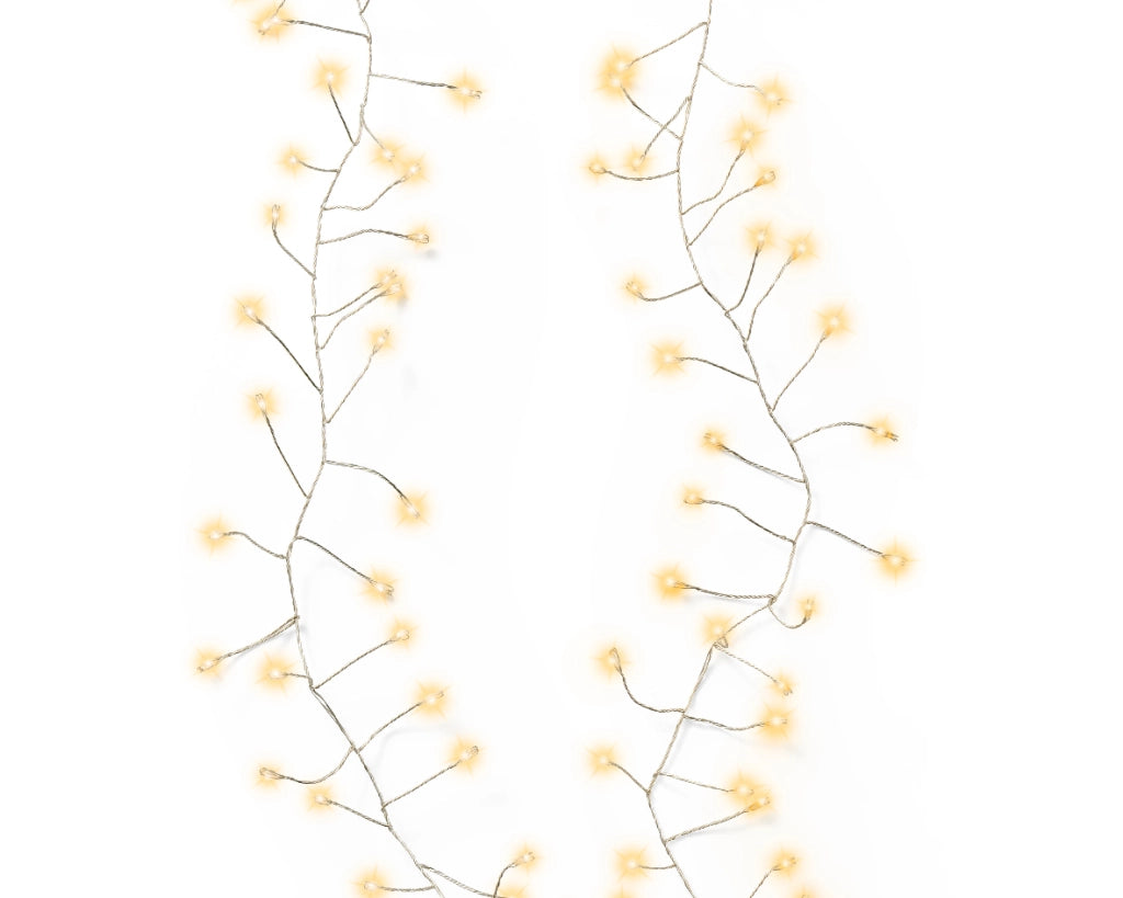 Catena luci LED 100 pz 120cm argento caldo