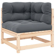 Divano Angolare Giardino con Cuscini Antracite Legno di Pinocod mxl 118716