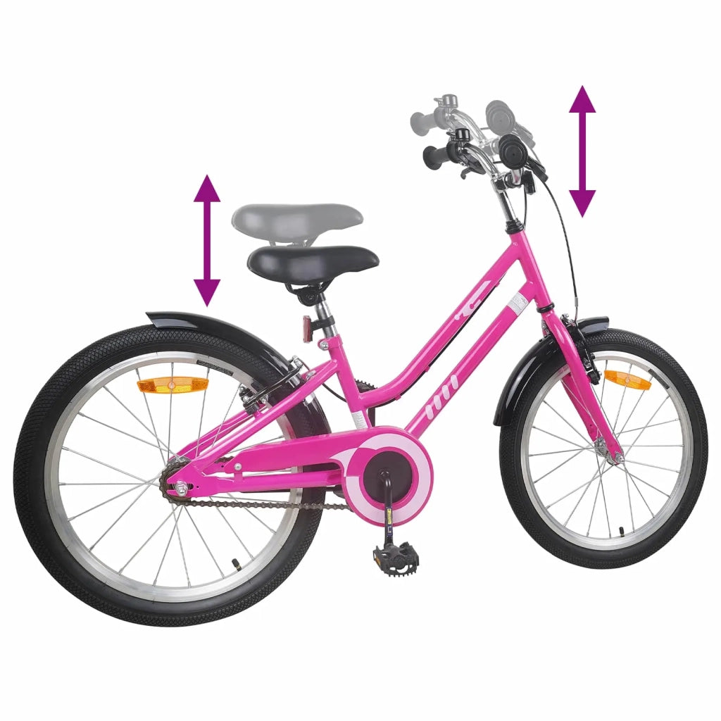 Bicicletta per Bambini 24 Pollici per 8-12 anni Nero Rosa 42009246