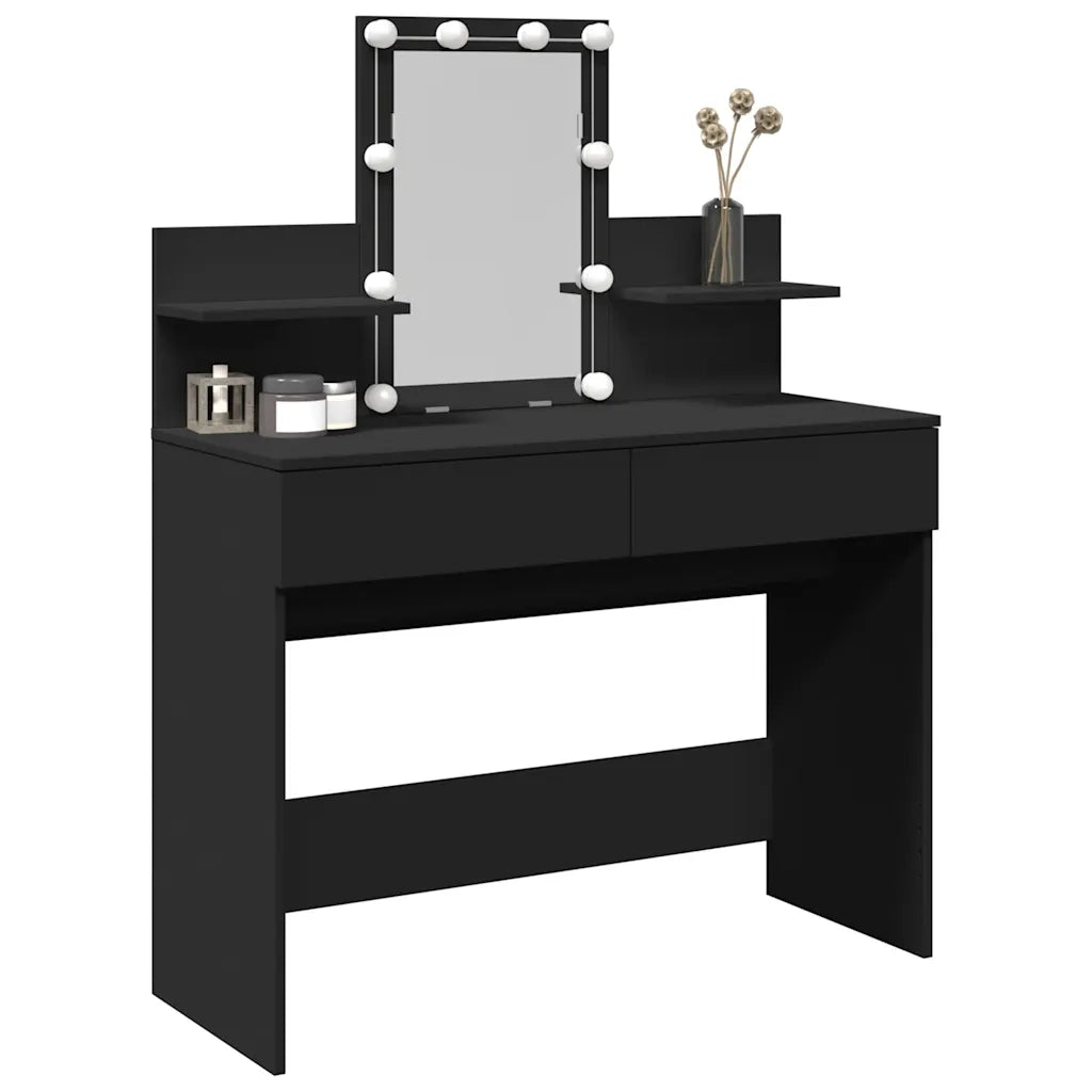 Toeletta con LED Nero 100x40x130 cm