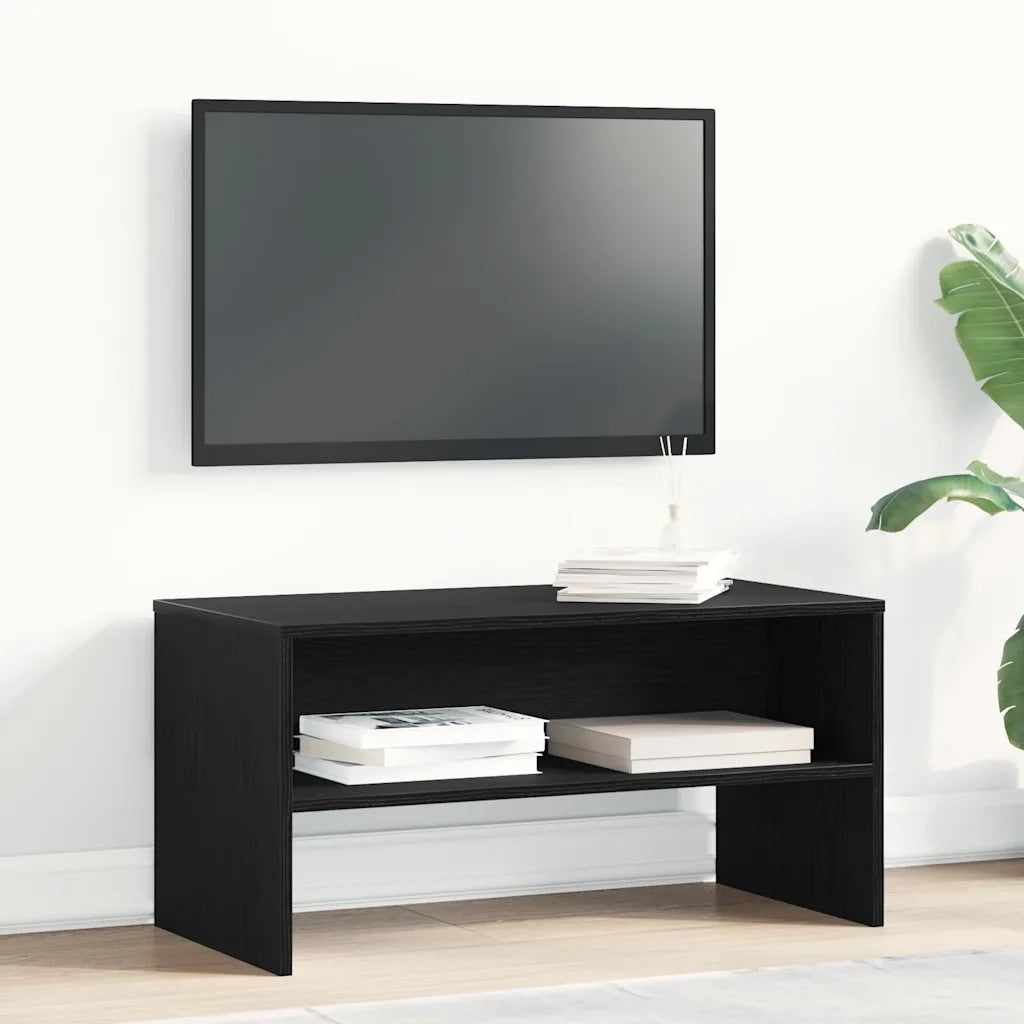 Mobile Porta TV Rovere Nero 80x40x40 cm in Legno Multistrato 862393
