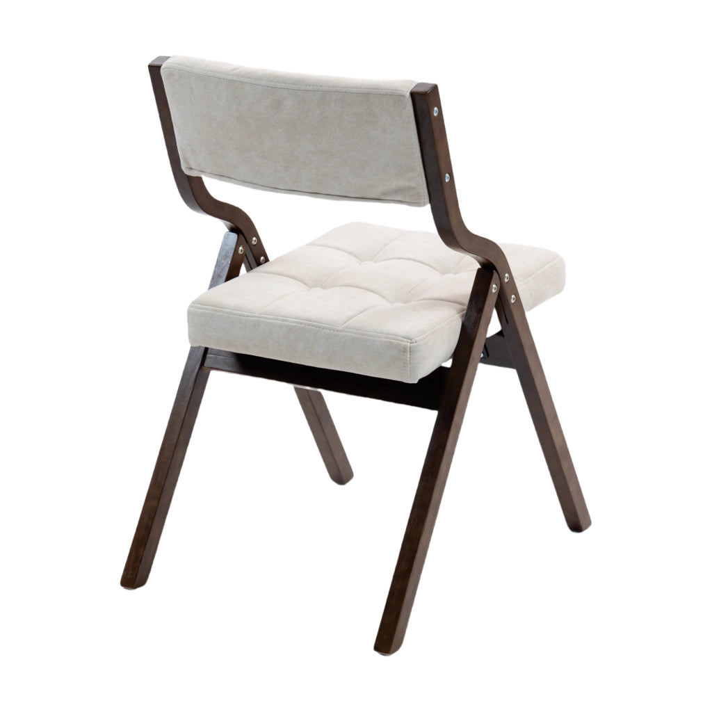 SEDIA Pieghevole Imbottita Set da 2 pezzi Legno Crema