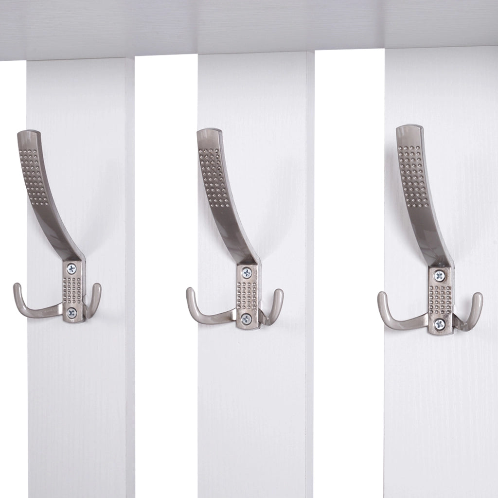 Mobile da Ingresso con Specchio e Appendiabiti ¨C Xylo ¨C Bianco con 3 Ganci 2 Cassetti
