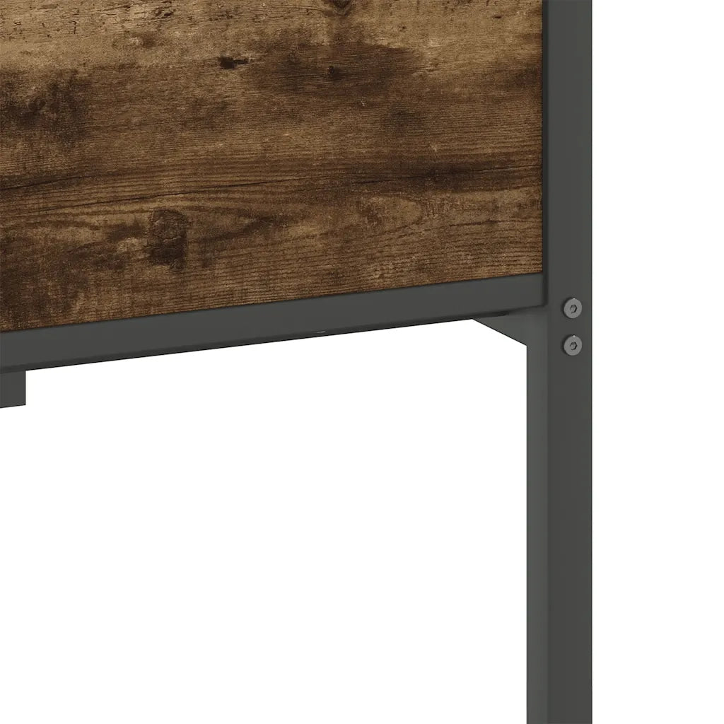 Letto singolo | Letto per adulti | Giroletto senza Materasso Rovere Fumo 100x190 cm in Truciolato