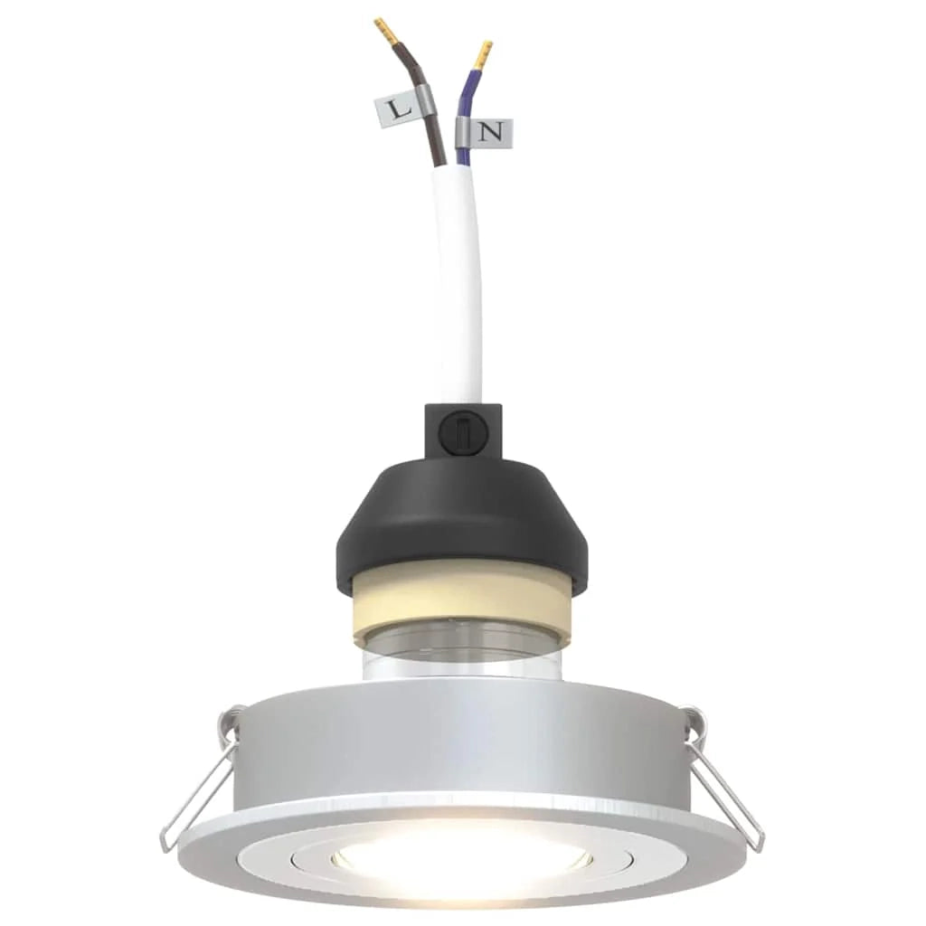 Set di 24 faretti da incasso moderni con angolazione regolabile 9 x 9 x 2 cm in alluminio argento 02_0058258