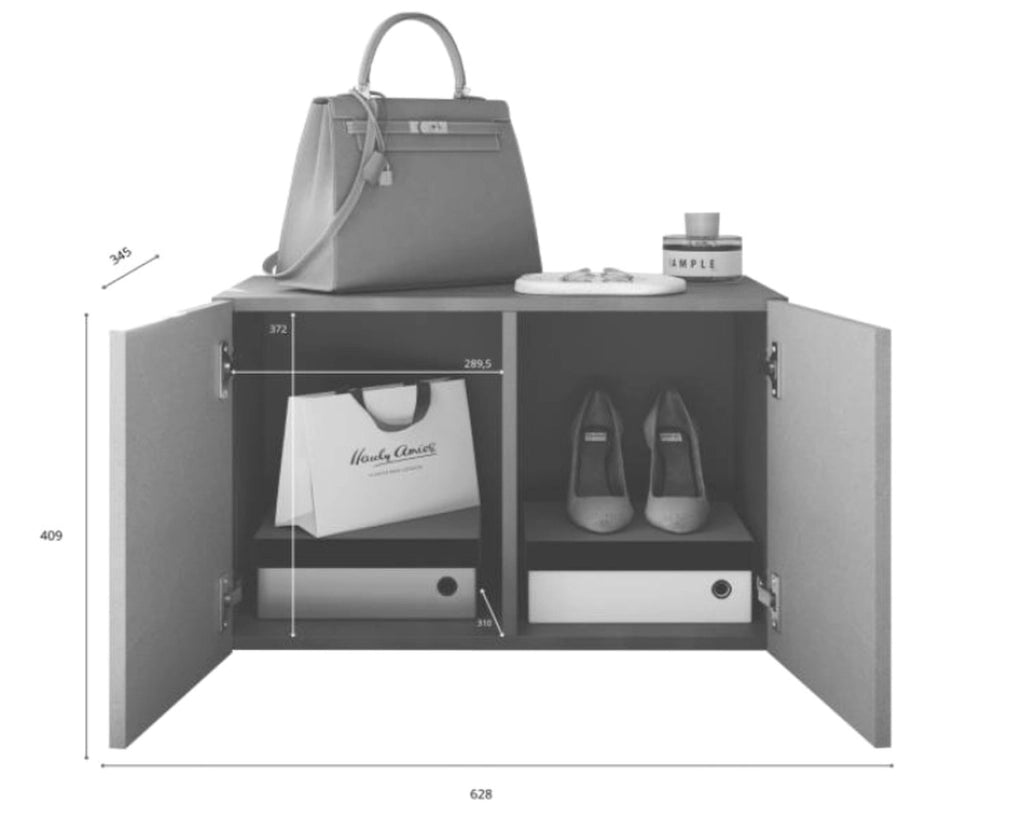 Scorrano, Mobile da Ingresso 2 Paia, 63x35x41h cm Grigio