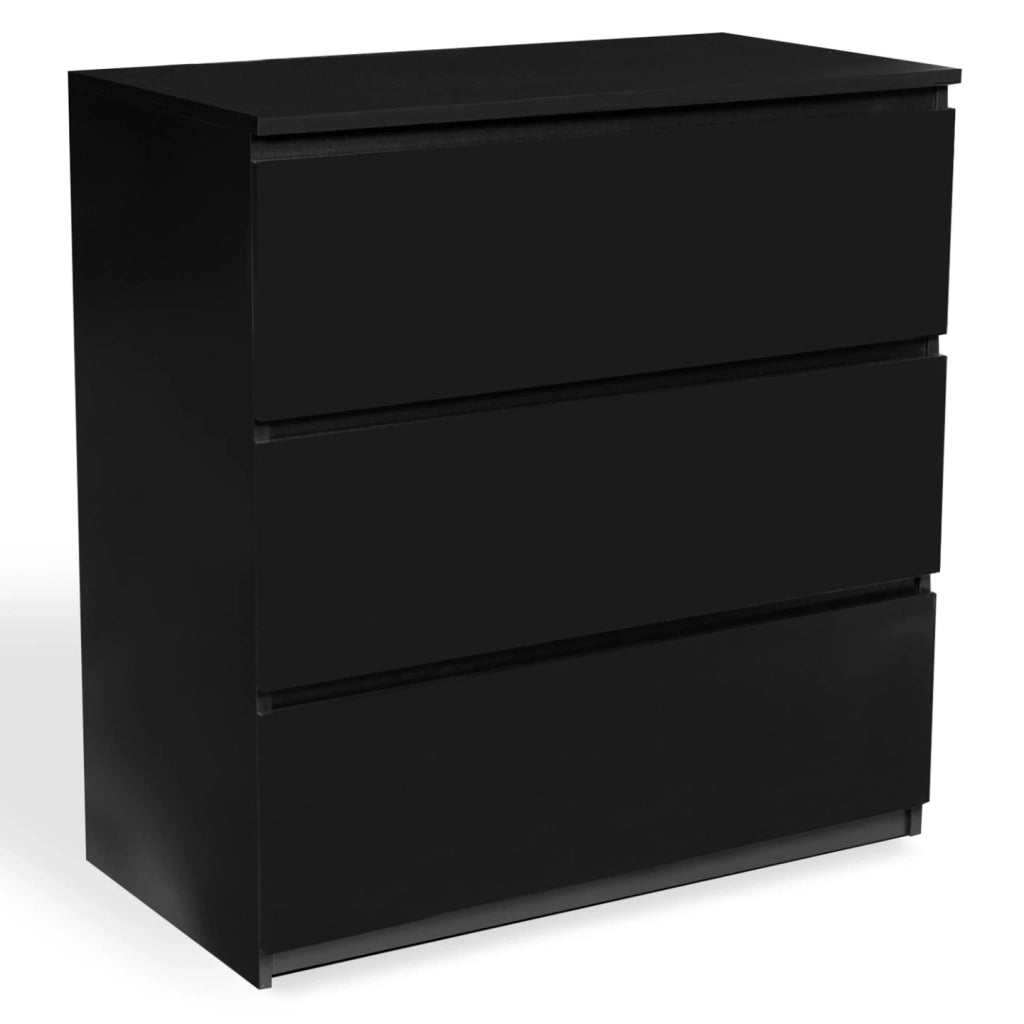 IDMarket - Cassettiera a 3 cassetti TOMI legno nero