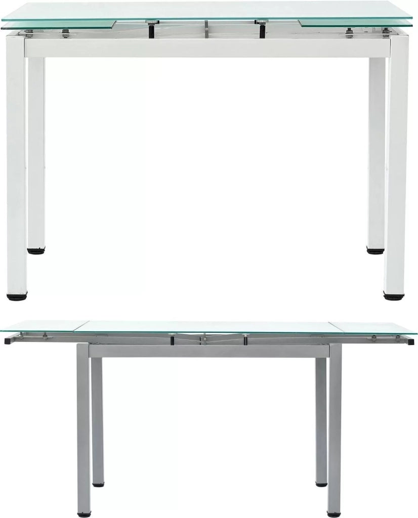 Tavolo da pranzo ufficio in vetro allungabile 110x70x76h