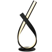 Lampada da Tavolo dal Design Contemporaneo a Spirale, LED Bianco Caldo, Alluminio, 21L x 15l x 43H cm, Nero