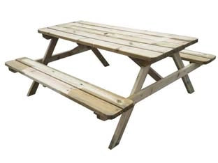 TAVOLO PICNIC IN PINO IMPREGNATO  cm.179x150x70h.    VETTE