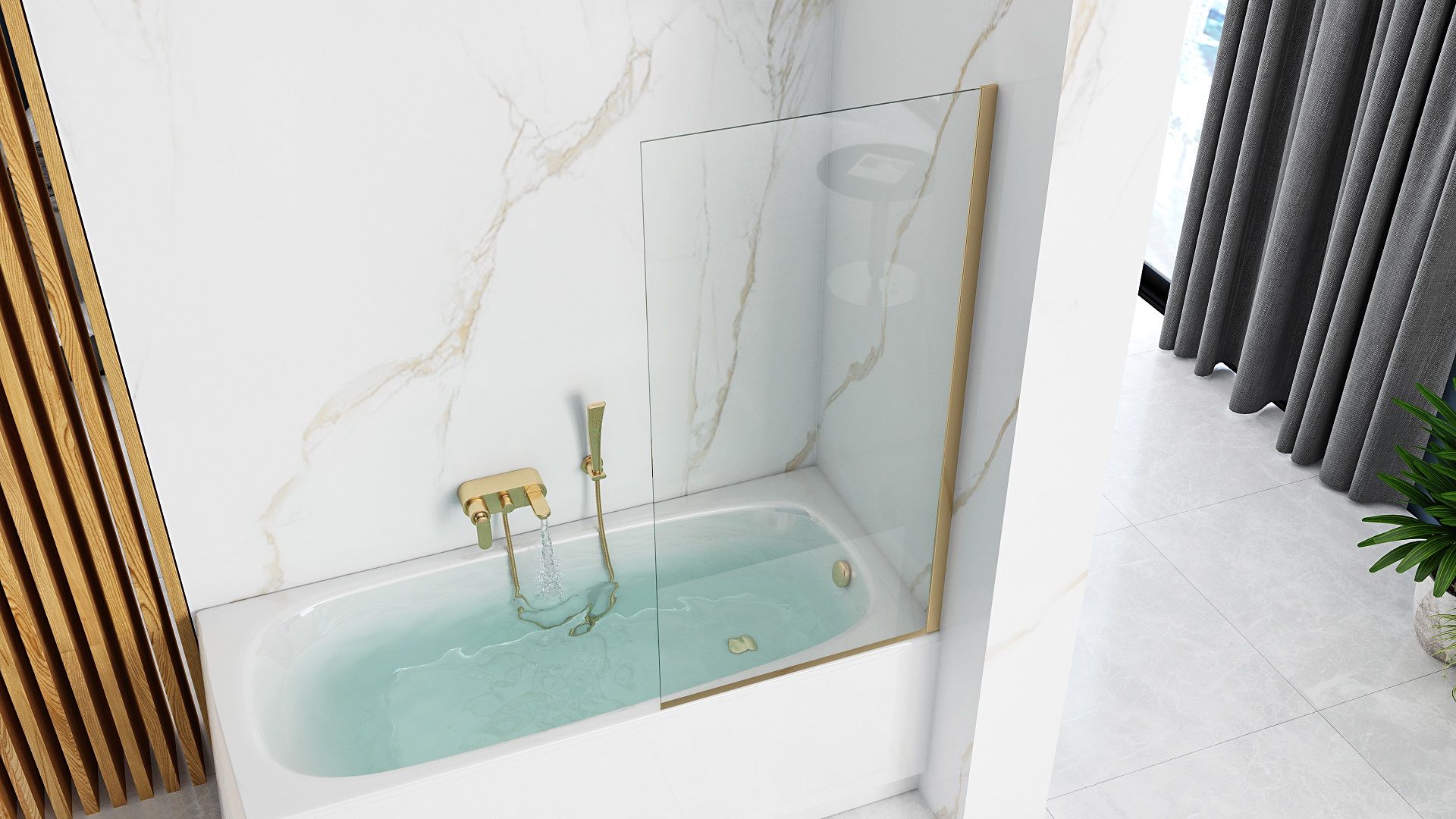 Schermo Vasca Rea Elegant Gold 70