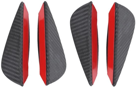 Kit di Spoiler Anteriore Universale - Alette in Fibra di Carbonio - Spoiler Labiale - Canards - Splitter - Set da 4 Pezzi