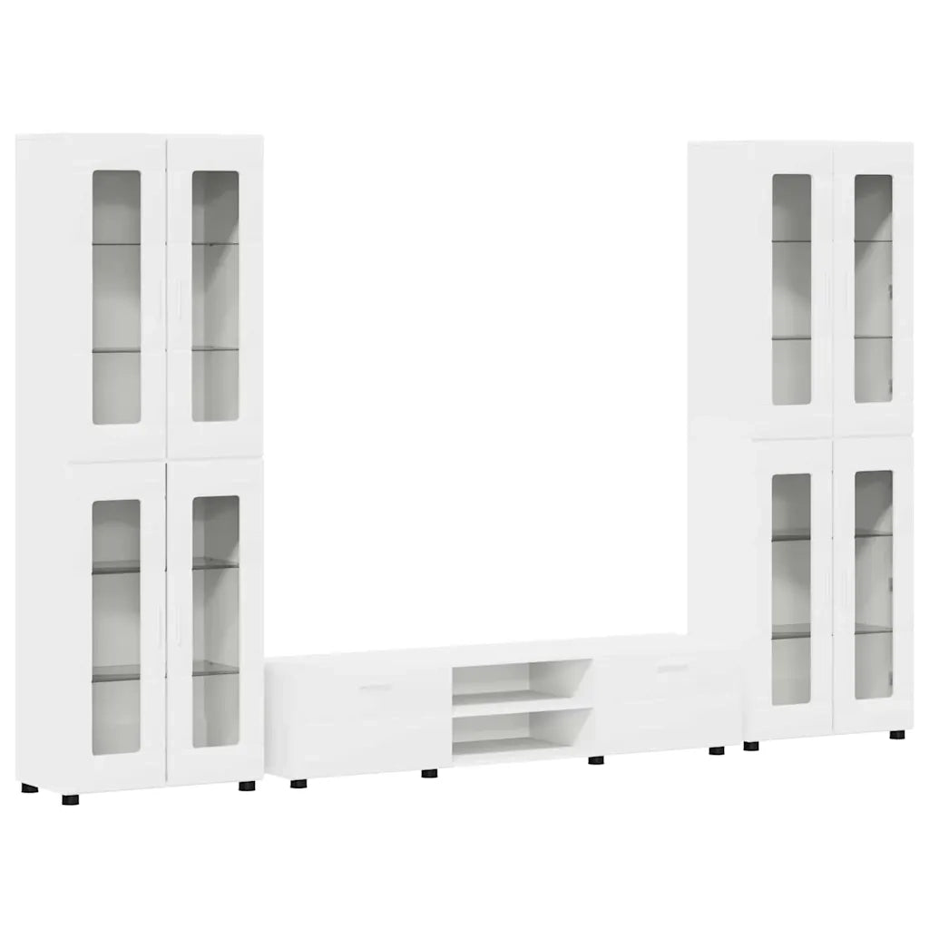 Set mobile TV con cassetto FLORIN Bianco Legno multistrato