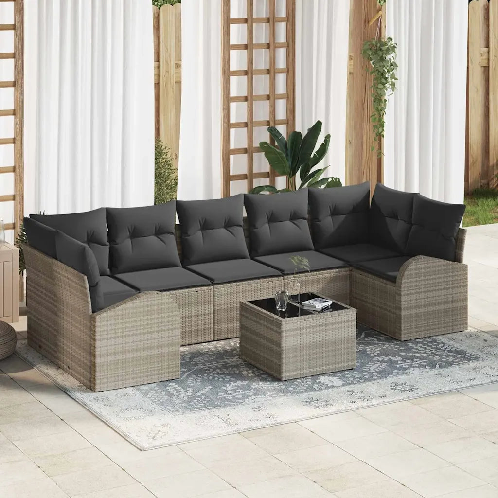 Set Divano da Giardino Grigio chiaro 55 x 55 x 37 cm polyrattan 3345962