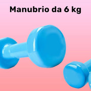 Trade Shop - Manubrio Singolo 6 Kg In Vinile Allenamento Esercizi Casa Palestra Workout Fit -
