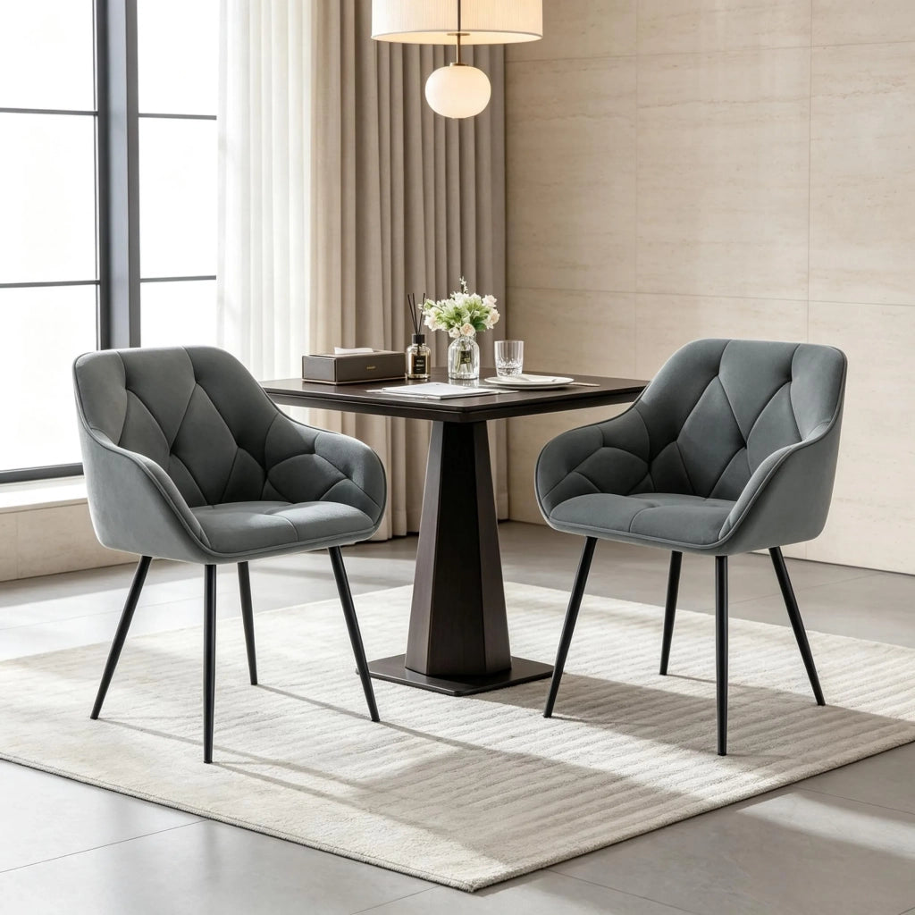 Set 2 Sedie da Pranzo Moderne, Schienale Ergonomico, Imbottite e Comode