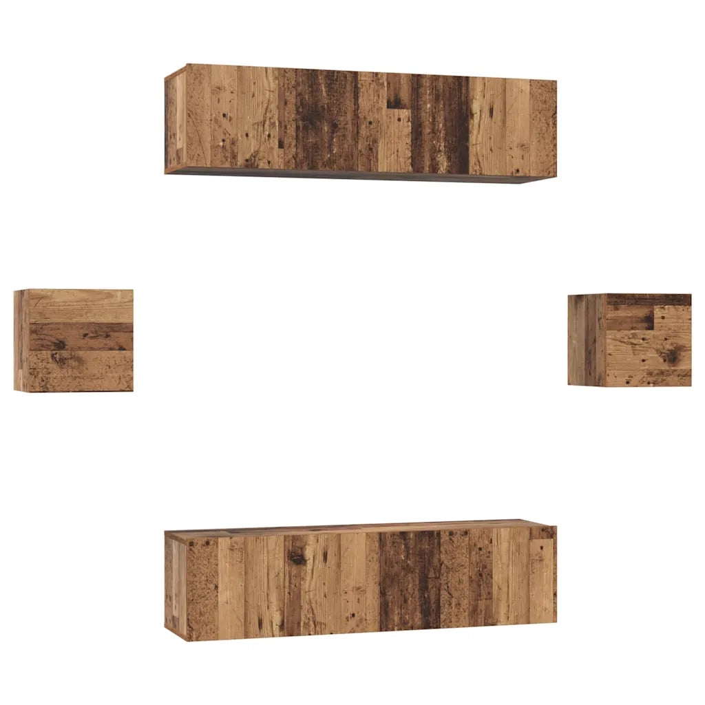 Set mobile TV 6 pcs Legno vecchio Legno multistrato 3393399
