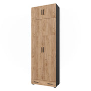 Vicco Scaffale per file Antracite/quercia dorata 80 x 241.2 cm con piano superiore e modulo cassetto