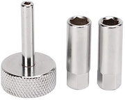 Kit di sostituzione valvole per motocicli e ATV 3 pezzi - Borchie 8/9 mm - Chiave a quattro punte 3 mm - Per motocicli e ATV - Alti componenti di ricambio - Chiave a viti per valvole