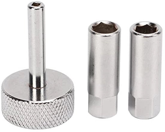 Kit di sostituzione valvole per motocicli e ATV 3 pezzi - Borchie 8/9 mm - Chiave a quattro punte 3 mm - Per motocicli e ATV - Alti componenti di ricambio - Chiave a viti per valvole