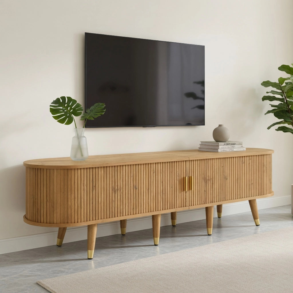 Cassettiera per TV in MDF tonalità legno lunghezza 175 cm