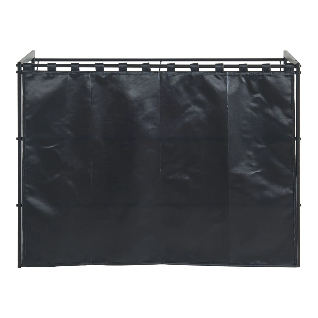 Set di 3 Scaffali Portascarpe Sel Scarpiere in Metallo con Tendine - Nero [en.casa]