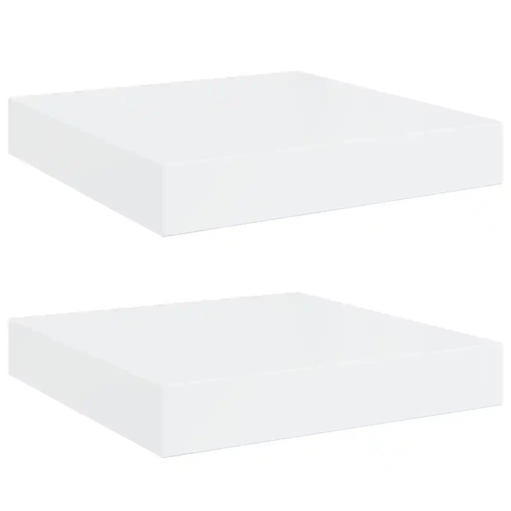 Scaffali a Parete 2 pz Bianco Lucido 23x23,5x3,8 cm in MDF 323740