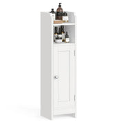 Mobiletto da bagno mobiletto per WC 18 x 20 x 80 cm mobiletto sottile mobiletto alto ripiani regolabili salvaspazio montaggio facile bianco 12_0006469