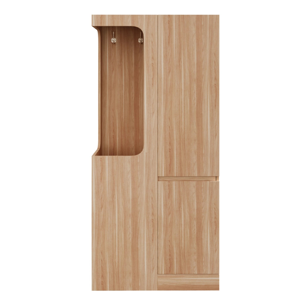 Armadio con anta singola e cassetti 70 x 40 x 170 cm in legno colore naturale