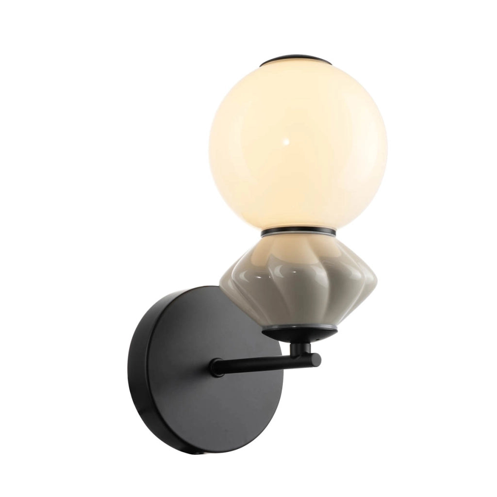 Applique Art Deco ceramica nero/grigio LED 5W Italux