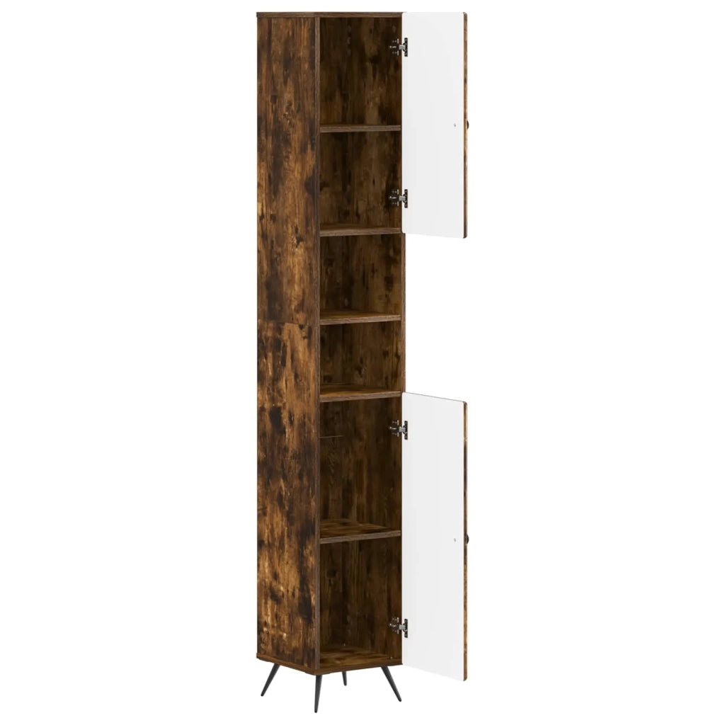 Armadio da Bagno con Ripiano Aperto BREDA Rovere Fumo 897480