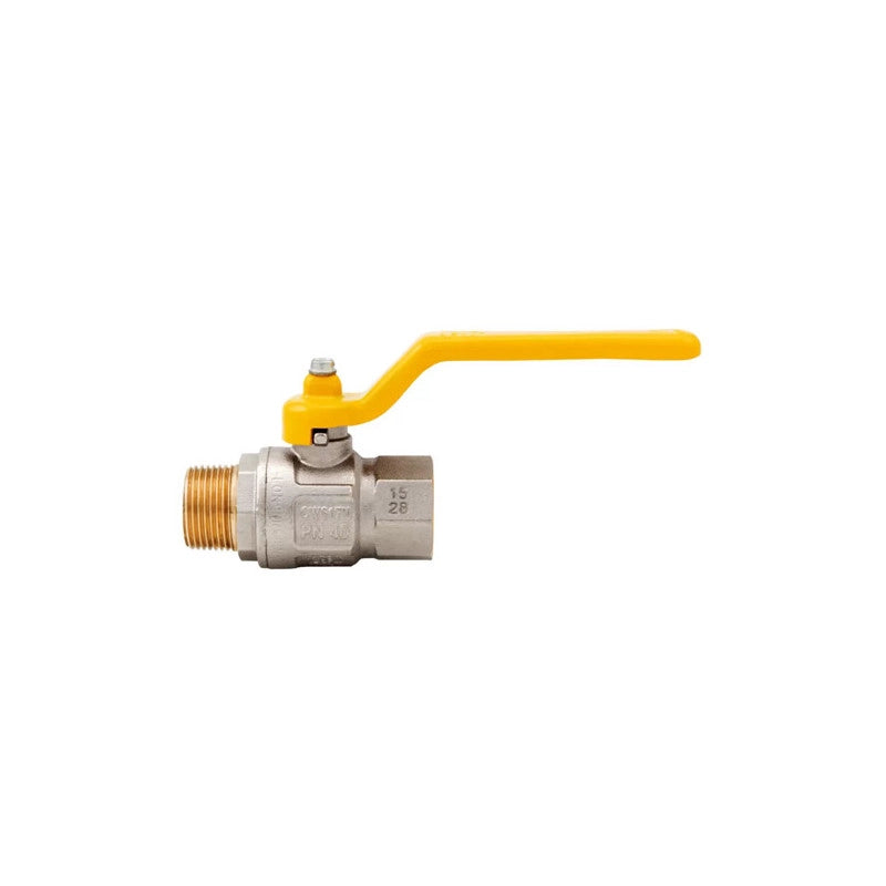 Valvola a sfera gas M–F ¾" – ottone certificata Articolo 067